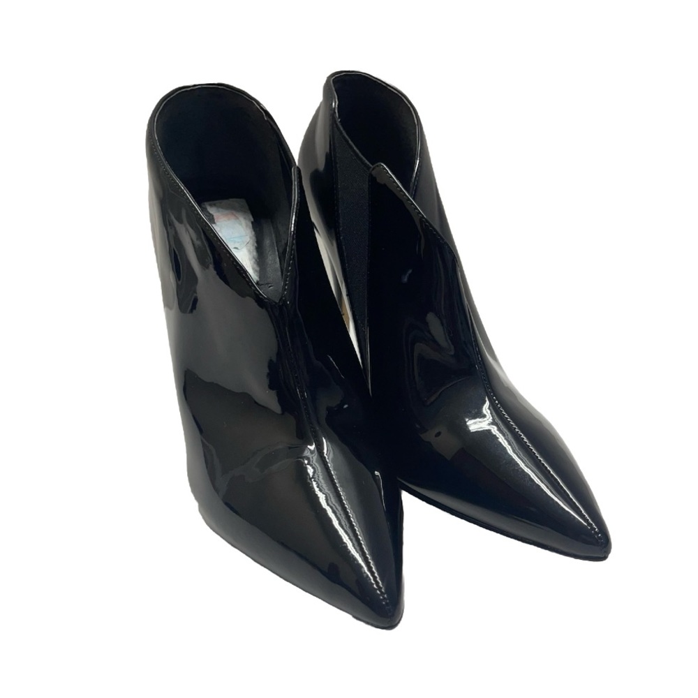 Guess Ondrea 2 Heeled Booties Pointed Patent Leather Black Sz 8